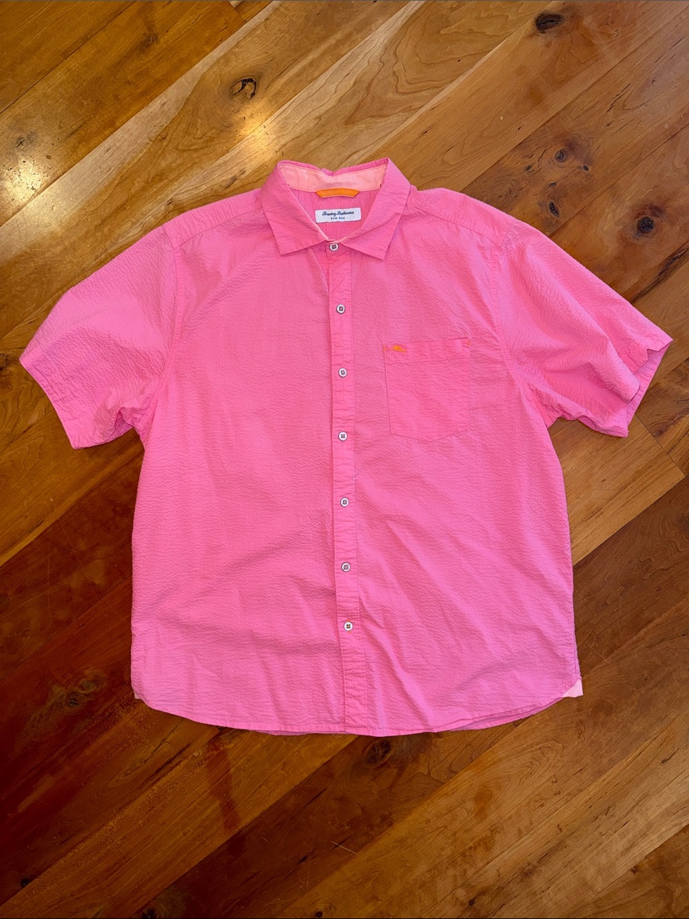 Tommy Bahama Nova Wave Pink Casual Button Down Shirt